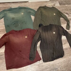LAST CHANCE Extremely Distressed Lot Of Carhartt Long Sleeves
